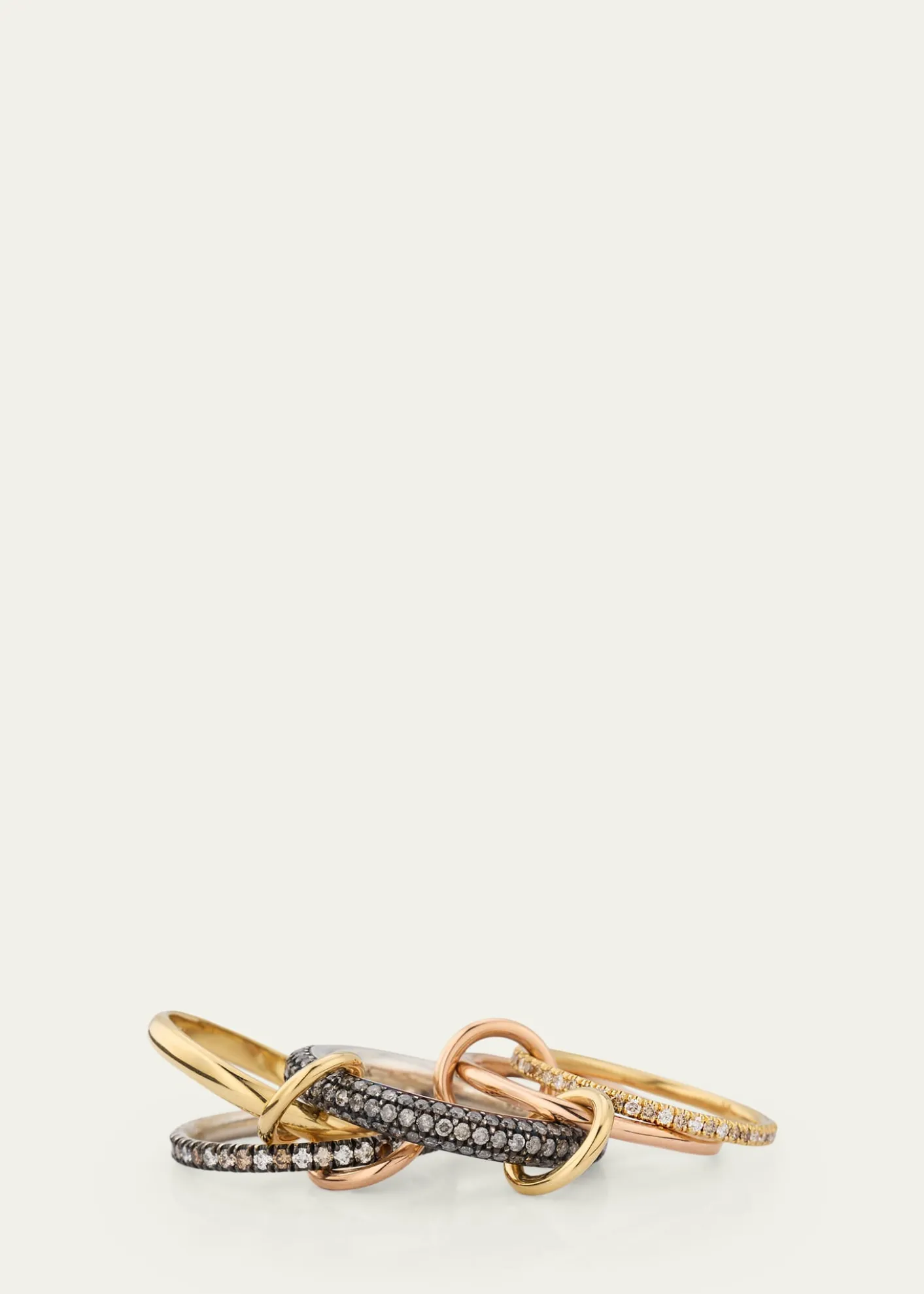 Spinelli KilcollinLeo Mixed-Metal Statement Ring with Diamonds