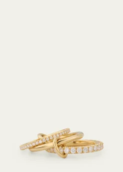 Spinelli KilcollinNorah Yellow Gold Pave 3-Link Ring