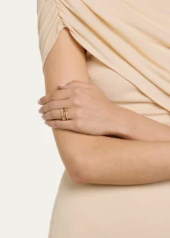 Spinelli KilcollinNorah Yellow Gold Pave 3-Link Ring