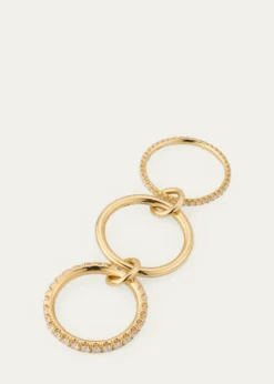 Spinelli KilcollinNorah Yellow Gold Pave 3-Link Ring