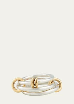 Spinelli KilcollinRaneth SG Three Link Ring in Sterling Silver with 18K Yellow Gold Accents