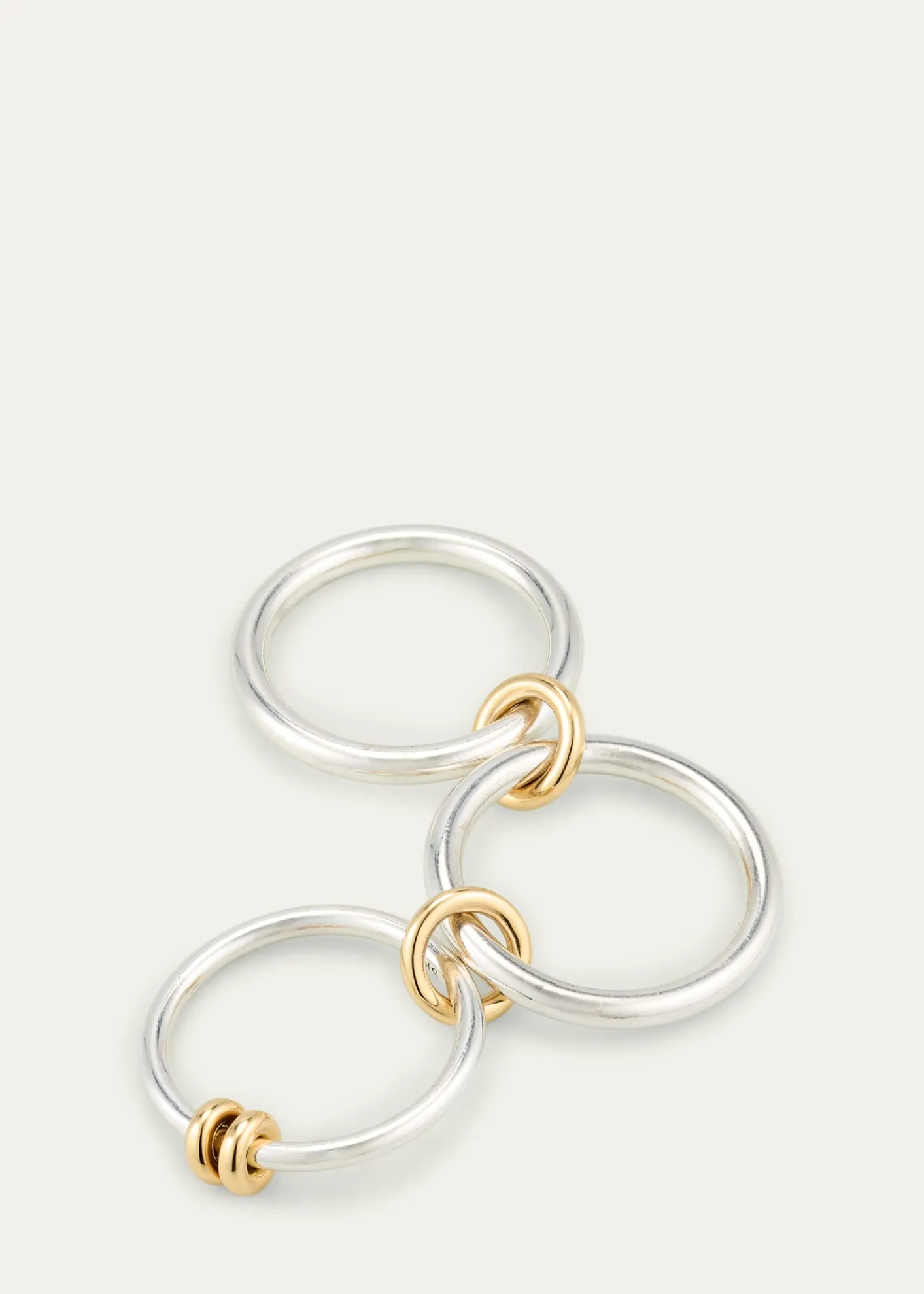 Spinelli KilcollinRaneth SG Three Link Ring in Sterling Silver with 18K Yellow Gold Accents