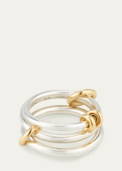 Spinelli KilcollinRaneth SG Three Link Ring in Sterling Silver with 18K Yellow Gold Accents