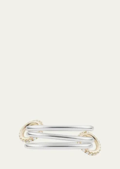 Spinelli KilcollinSolarium Silver and 18K Gold Pave Diamond Ring