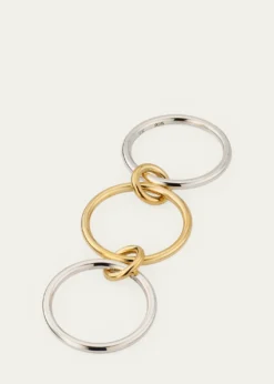 Spinelli KilcollinSolarium SY Three Link Ring in Sterling Silver and 18K Yellow Gold Connectors
