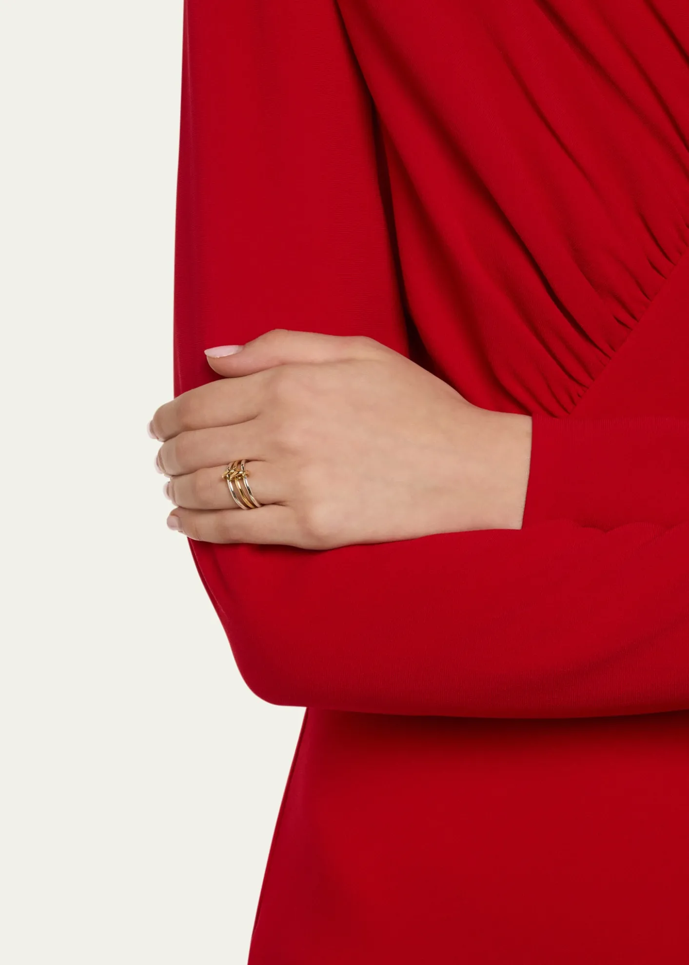Spinelli KilcollinSolarium SY Three Link Ring in Sterling Silver and 18K Yellow Gold Connectors