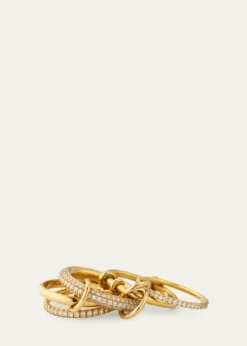 Spinelli KilcollinVenus 18K Yellow Gold 5-Link Ring with Diamonds