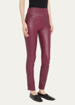 SPRWMNHigh-Waist Flare-Leg Cropped Leather Leggings