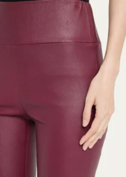 SPRWMNHigh-Waist Flare-Leg Cropped Leather Leggings