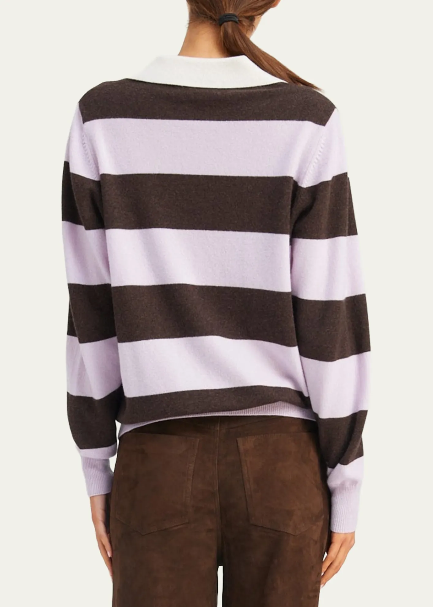 SPRWMNStriped Cashmere Polo Sweater