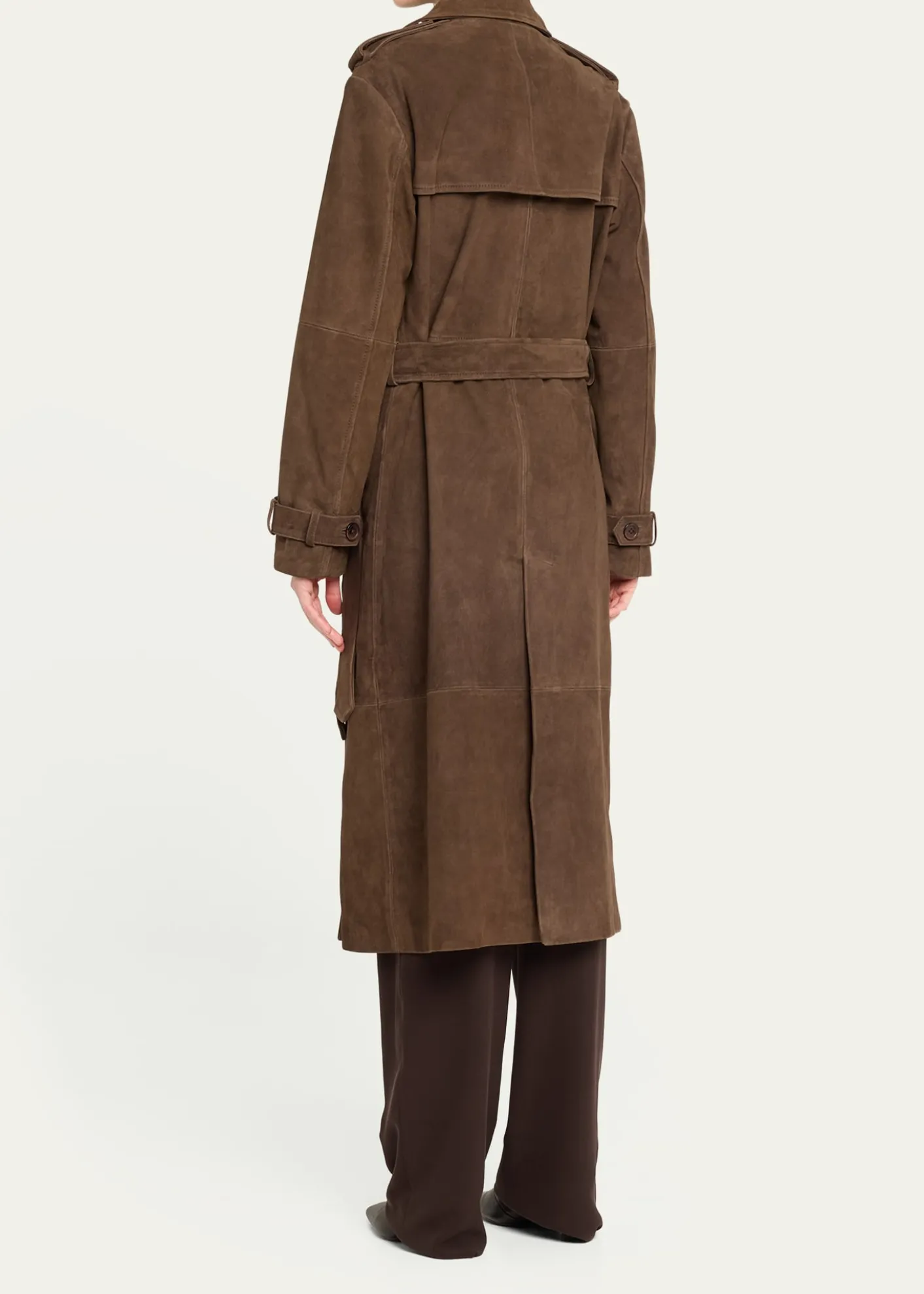 SPRWMNSuede Belted Trench Coat