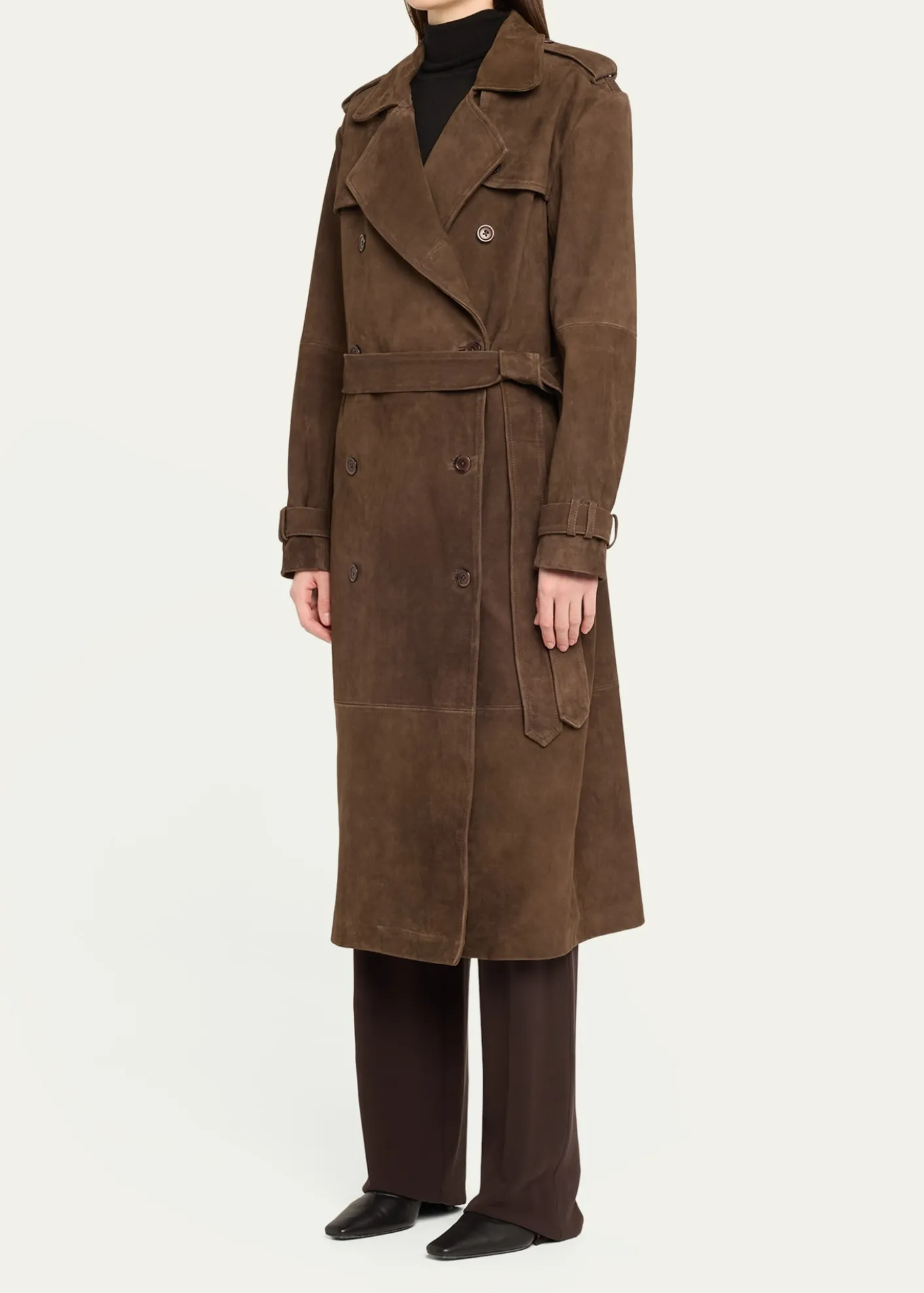 SPRWMNSuede Belted Trench Coat