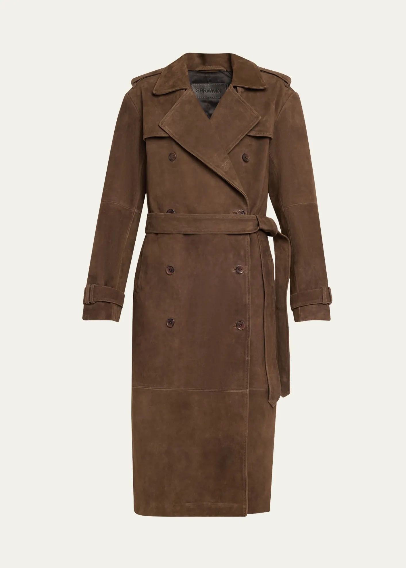 SPRWMNSuede Belted Trench Coat