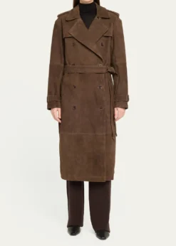 SPRWMNSuede Belted Trench Coat