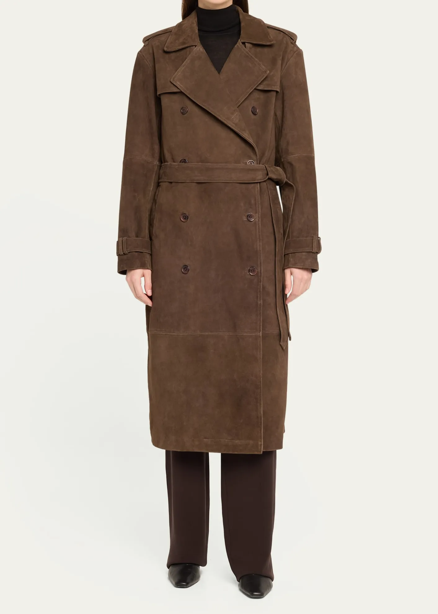 SPRWMNSuede Belted Trench Coat