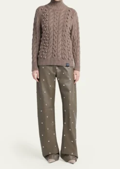 Stella McCartneyBobble Cable Knit Turtleneck Sweater