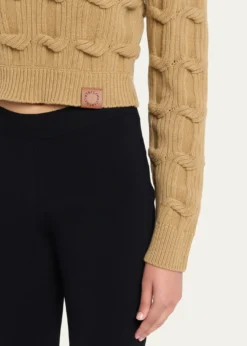 Stella McCartneyCable Knit Crop Crewneck Sweater