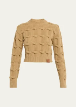 Stella McCartneyCable Knit Crop Crewneck Sweater