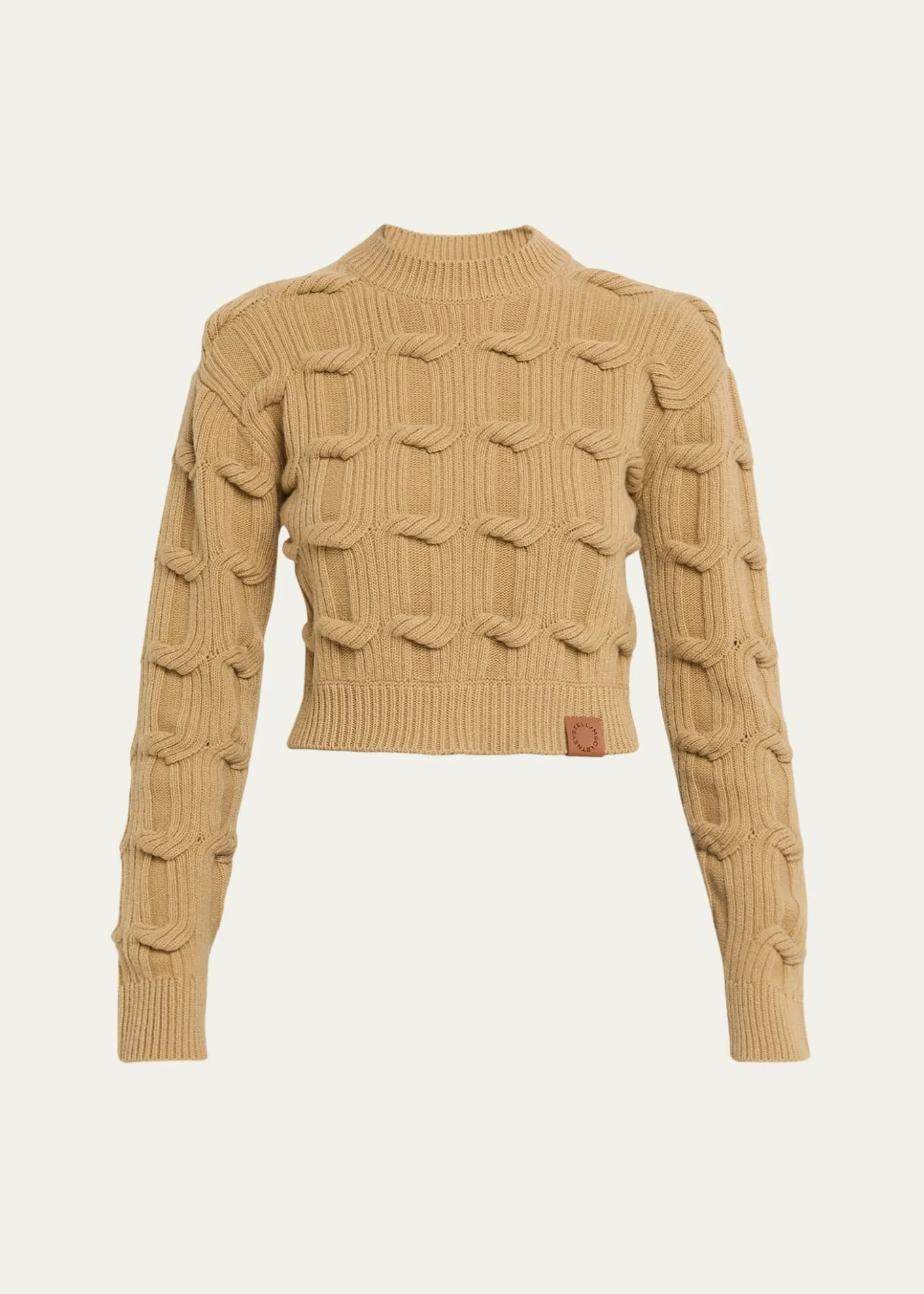 Stella McCartneyCable Knit Crop Crewneck Sweater