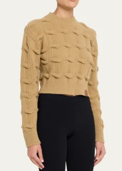 Stella McCartneyCable Knit Crop Crewneck Sweater