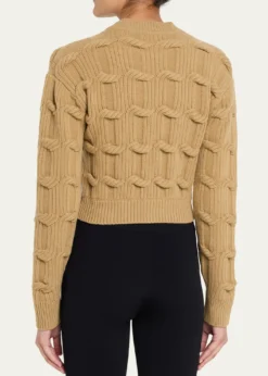 Stella McCartneyCable Knit Crop Crewneck Sweater