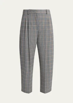 Stella McCartneyCheck Tapered Barrel-Leg Crop Trousers