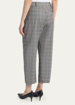 Stella McCartneyCheck Tapered Barrel-Leg Crop Trousers