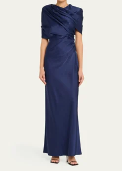 Stella McCartneyDraped Capelet Satin Gown