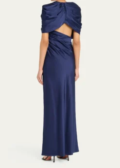 Stella McCartneyDraped Capelet Satin Gown