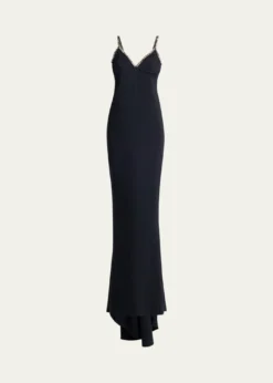 Stella McCartneyEmbellished V-Neck Trumpet Gown