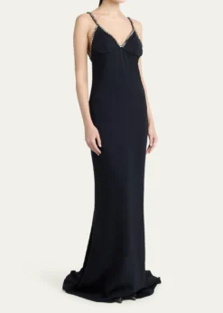 Stella McCartneyEmbellished V-Neck Trumpet Gown