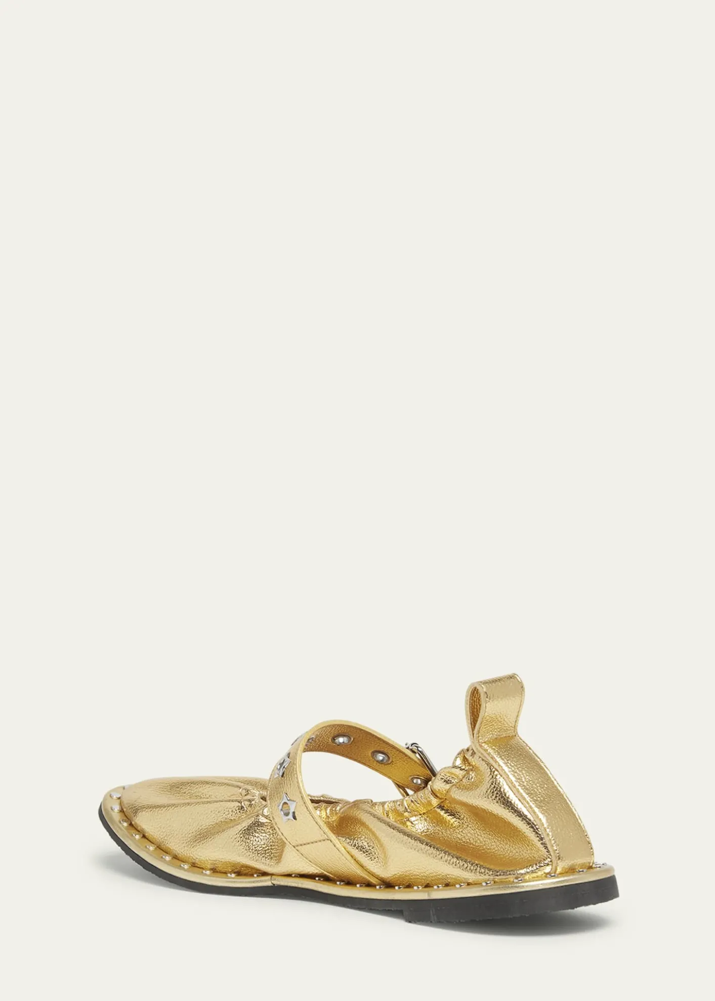 Stella McCartneyFalabella Metallic Vegan Buckle Ballerina Flats