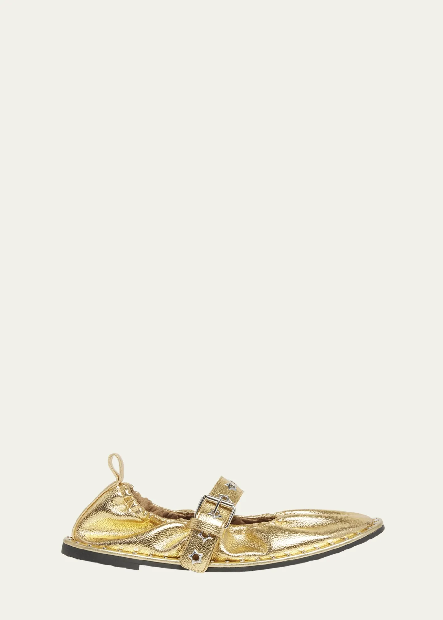 Stella McCartneyFalabella Metallic Vegan Buckle Ballerina Flats