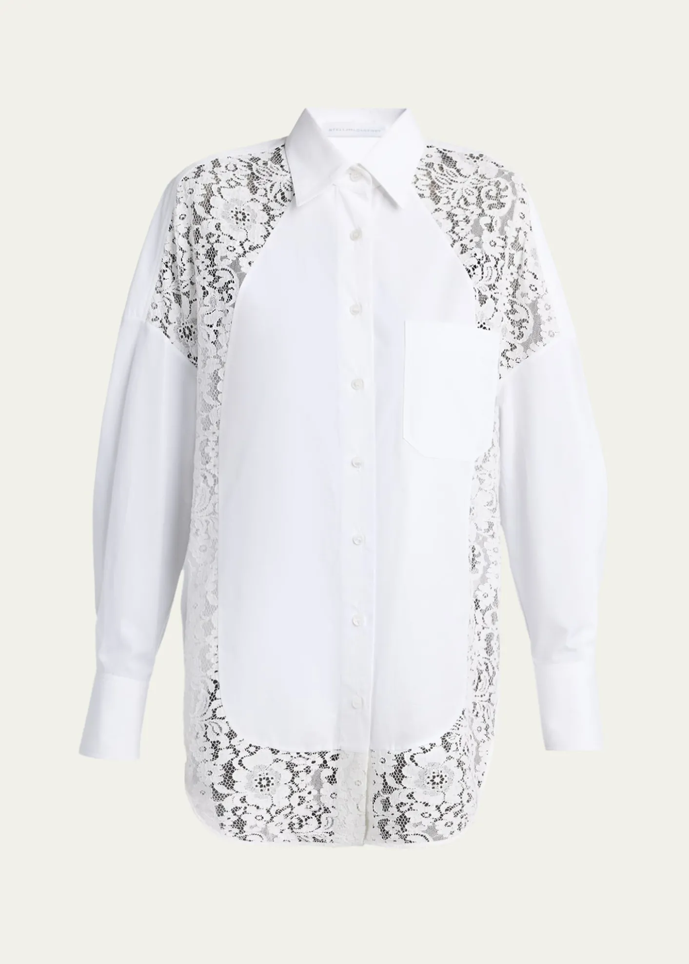 Stella McCartneyLace-Paneled Poplin Button-Down Shirt