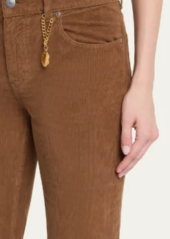 Stella McCartneyMid-Rise Cotton Corduroy Kickflare-Leg Pants