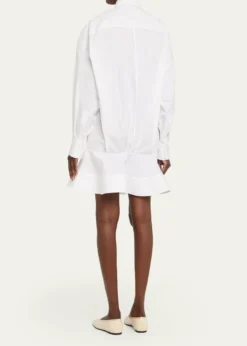 Stella McCartneyPoplin Peplum Pique Shirtdress