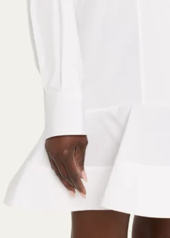 Stella McCartneyPoplin Peplum Pique Shirtdress
