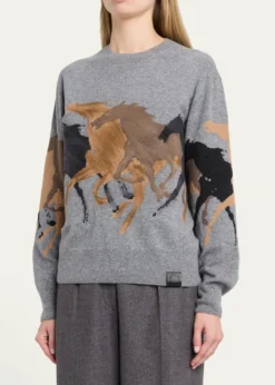 Stella McCartneyRacing Horses Crewneck Sweater