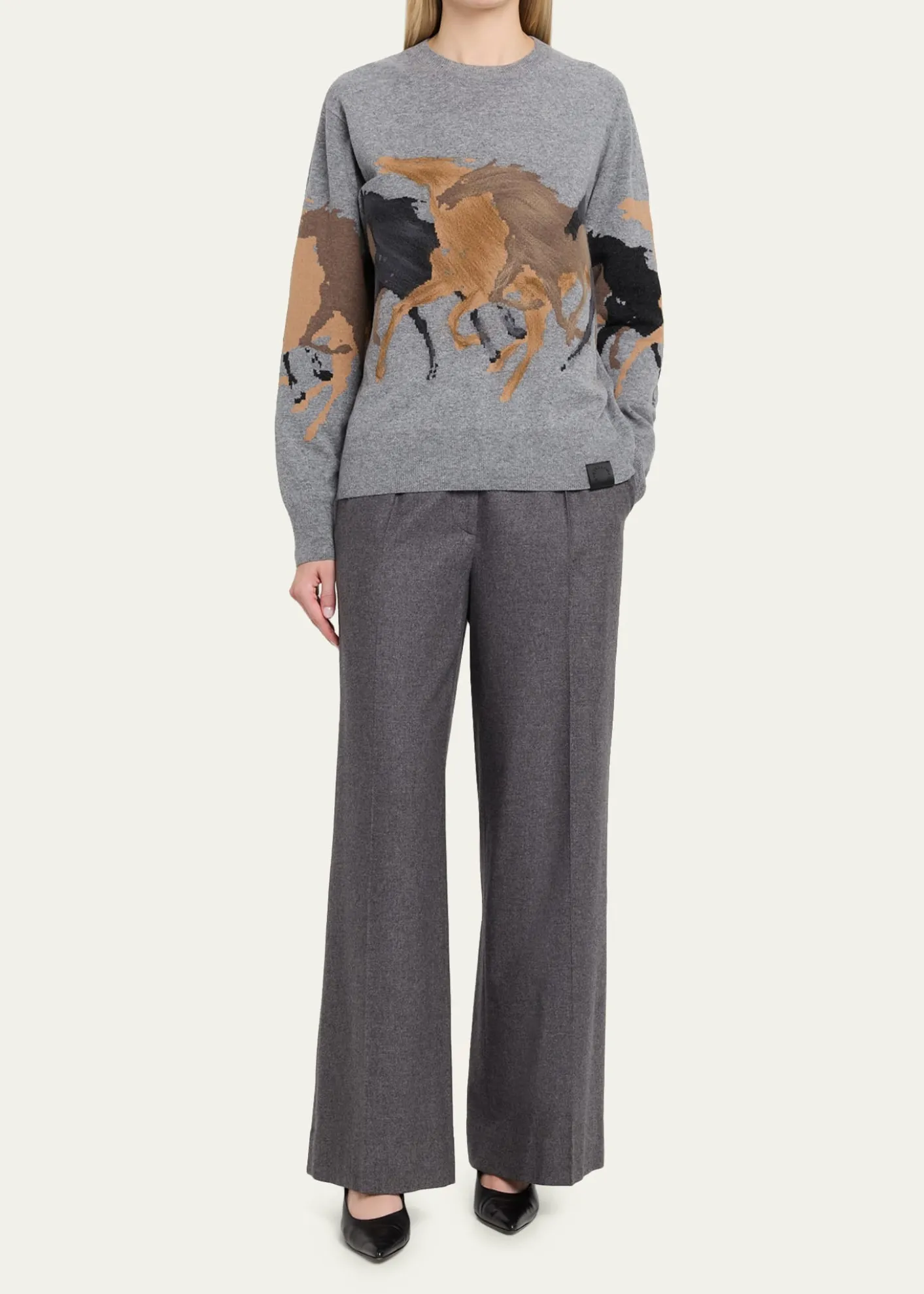 Stella McCartneyRacing Horses Crewneck Sweater