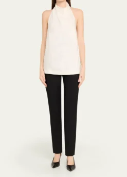 Stella McCartneySatin Backless Cowl Halter Top