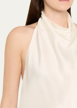 Stella McCartneySatin Backless Cowl Halter Top