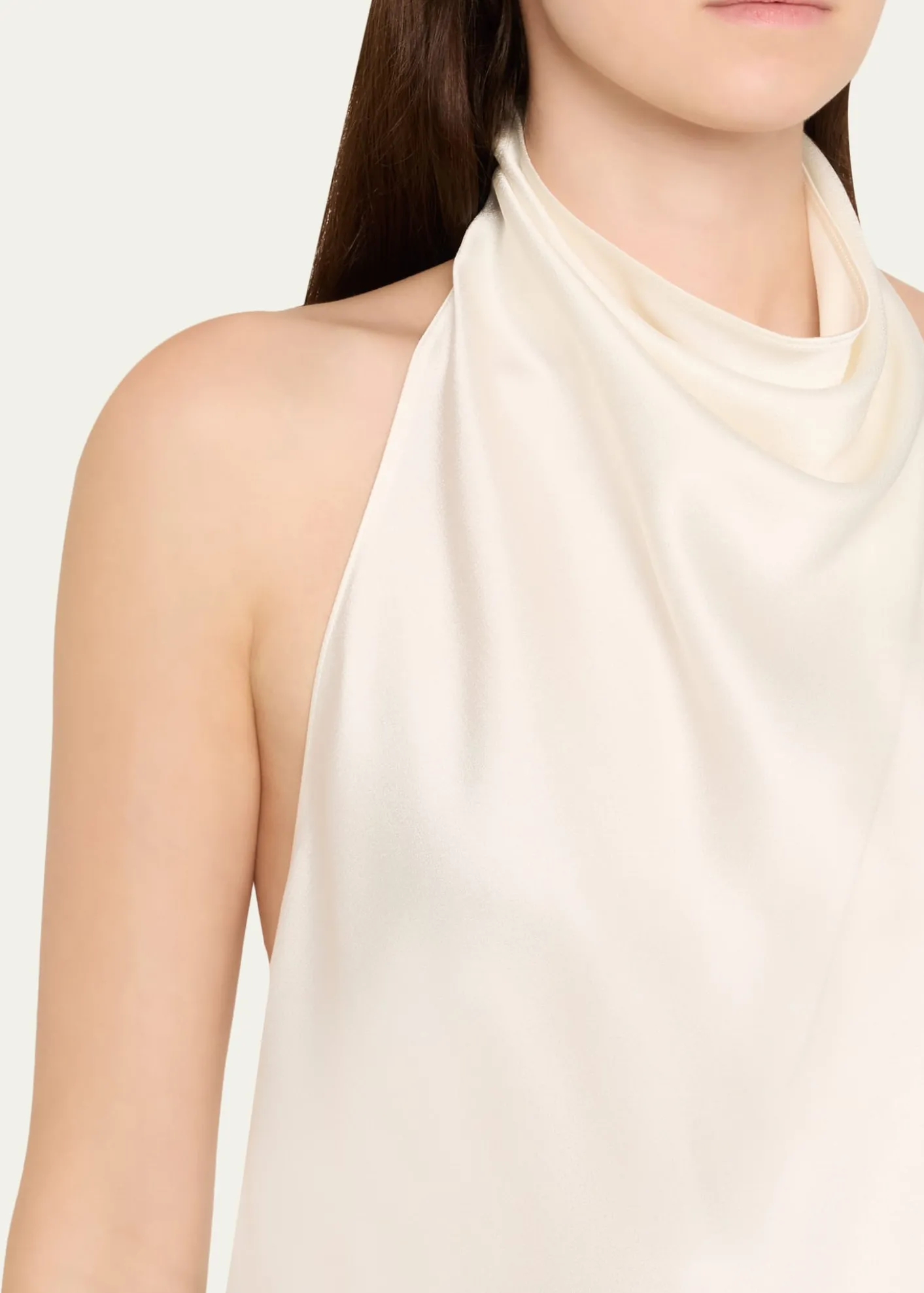 Stella McCartneySatin Backless Cowl Halter Top