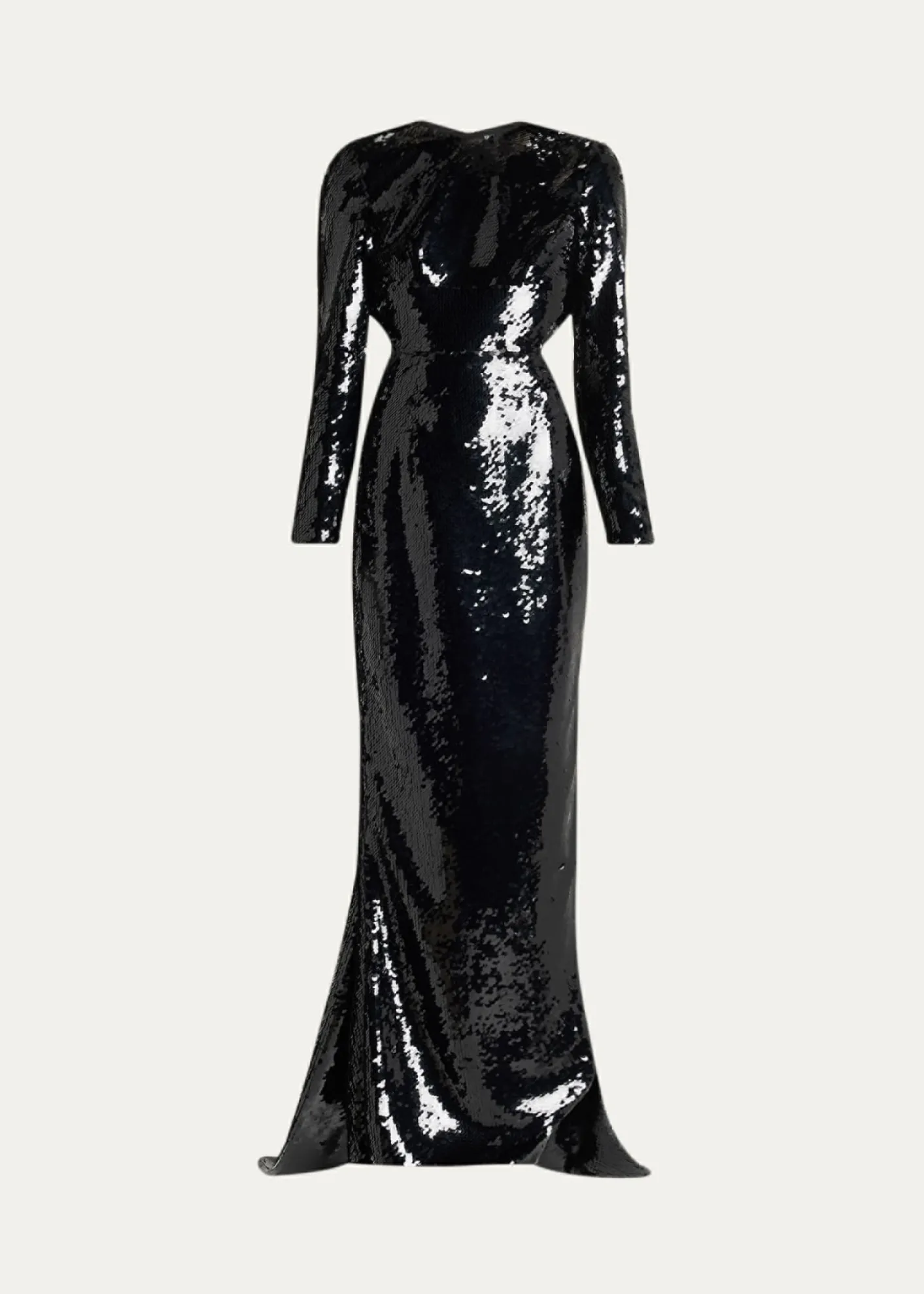 Stella McCartneySequined Long-Sleeve Backless Trumpet Gown