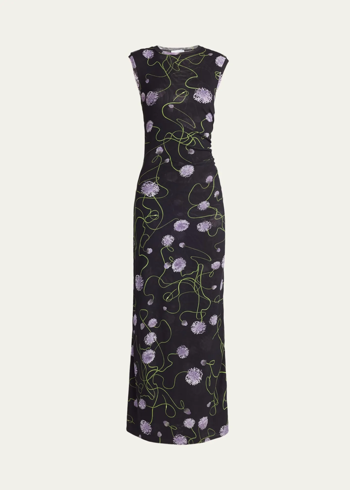 Stella McCartneyTwisted Flower Mesh Sleeveless Maxi Dress