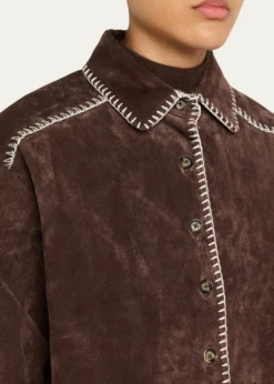 Still HereLong-Sleeve Western Suede Shirt