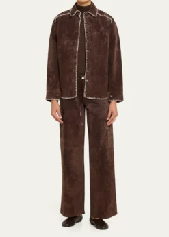 Still HereLong-Sleeve Western Suede Shirt