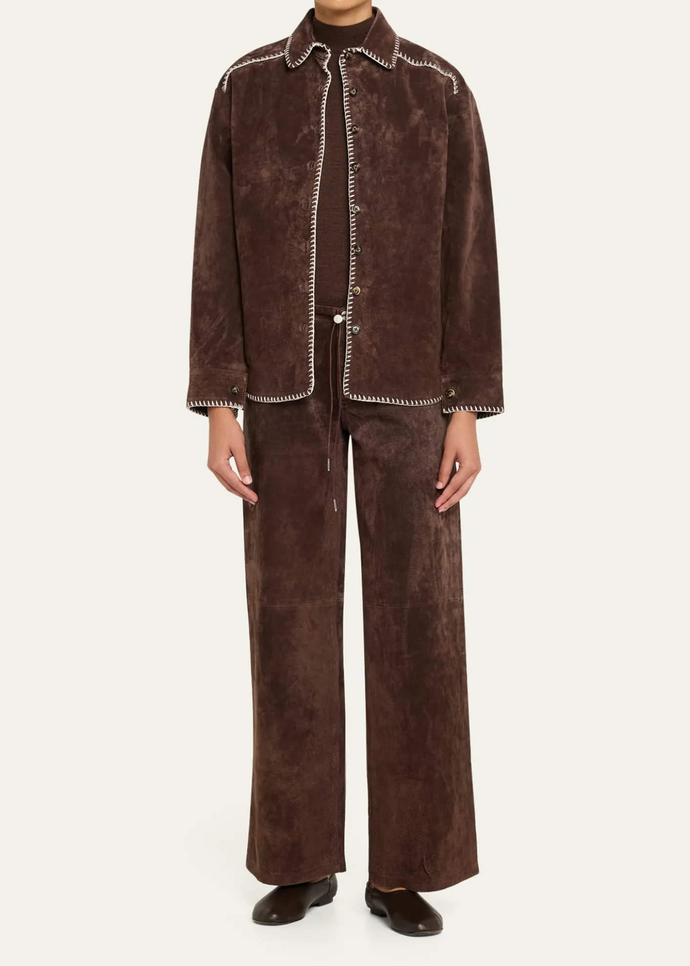 Still HereLong-Sleeve Western Suede Shirt