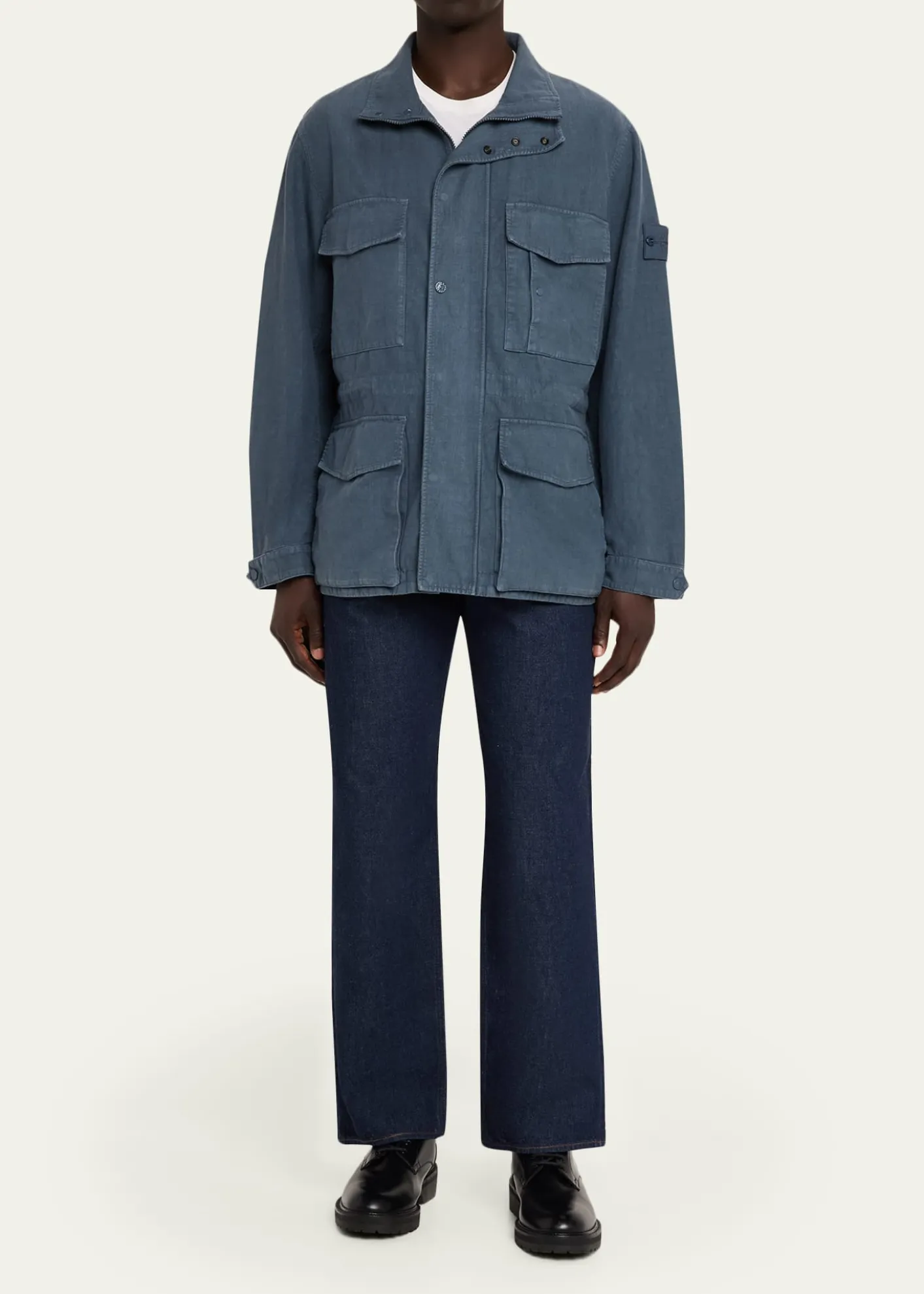 Stone IslandMen's Ghost Linen-Blend Field Jacket