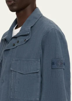 Stone IslandMen's Ghost Linen-Blend Field Jacket