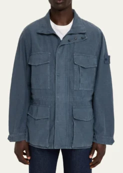 Stone IslandMen's Ghost Linen-Blend Field Jacket